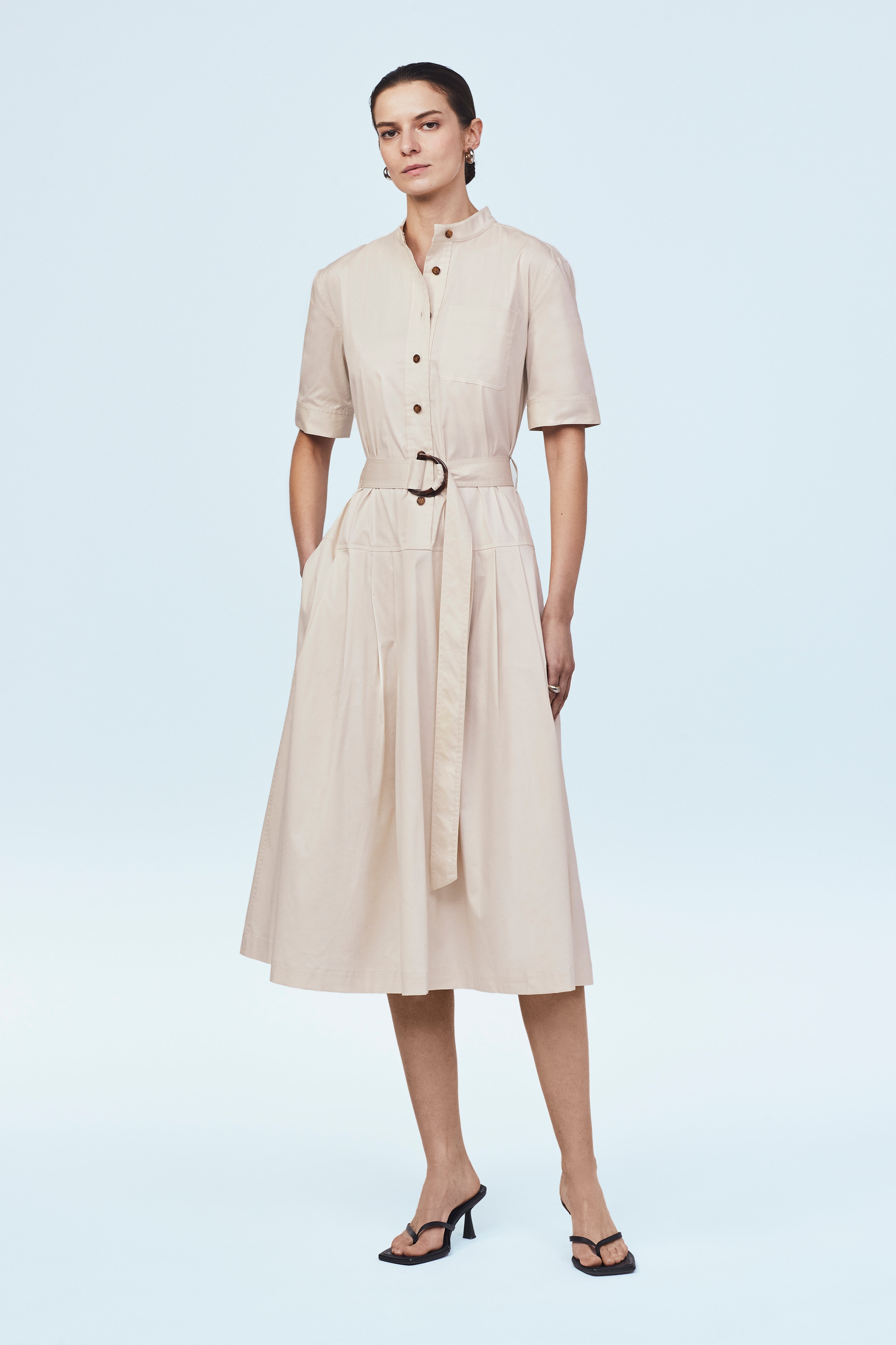 Belted Midi Shirt Dress – MAYSON the label