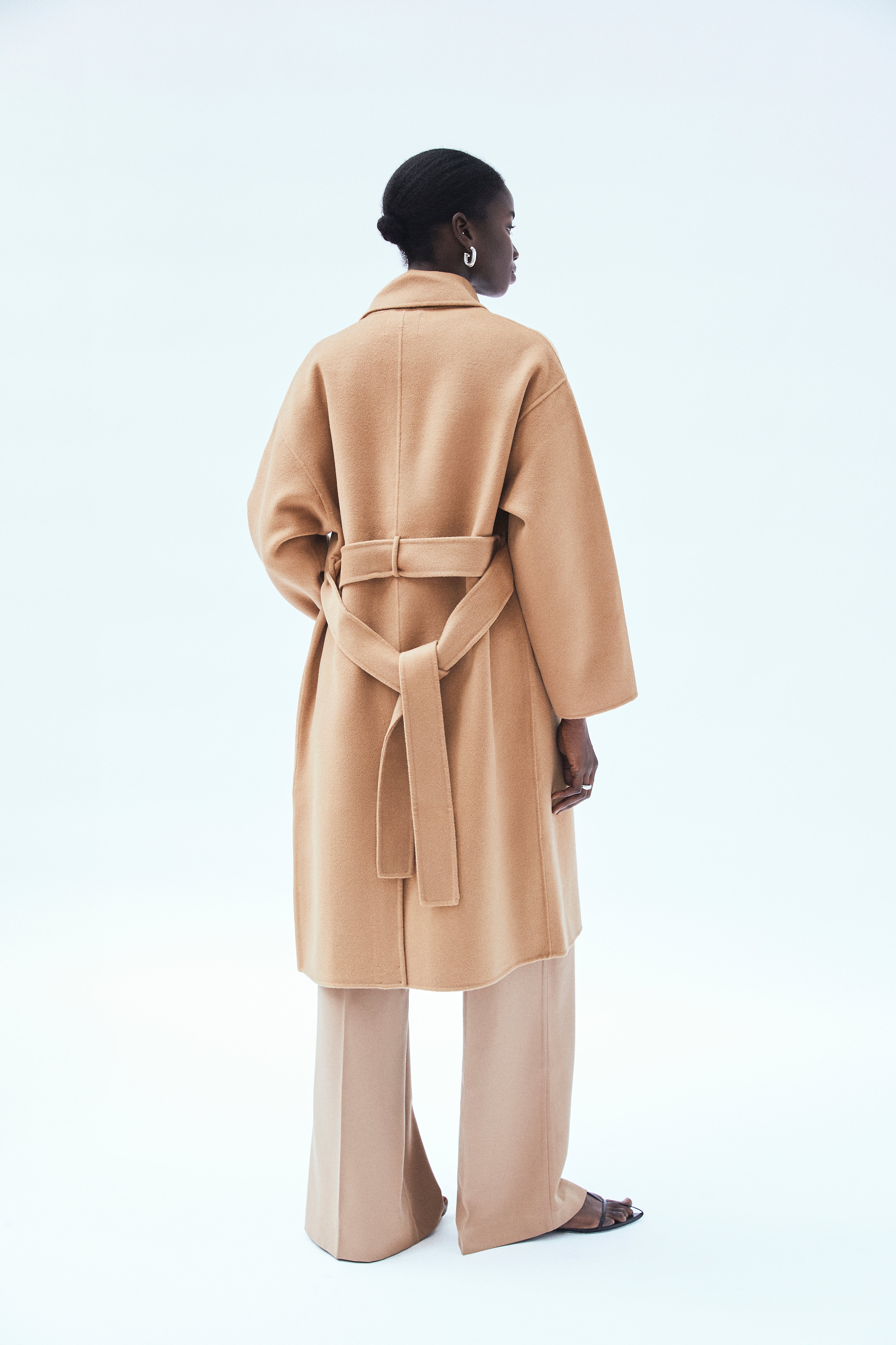 Wool Cashmere Double-Faced Wrap Coat