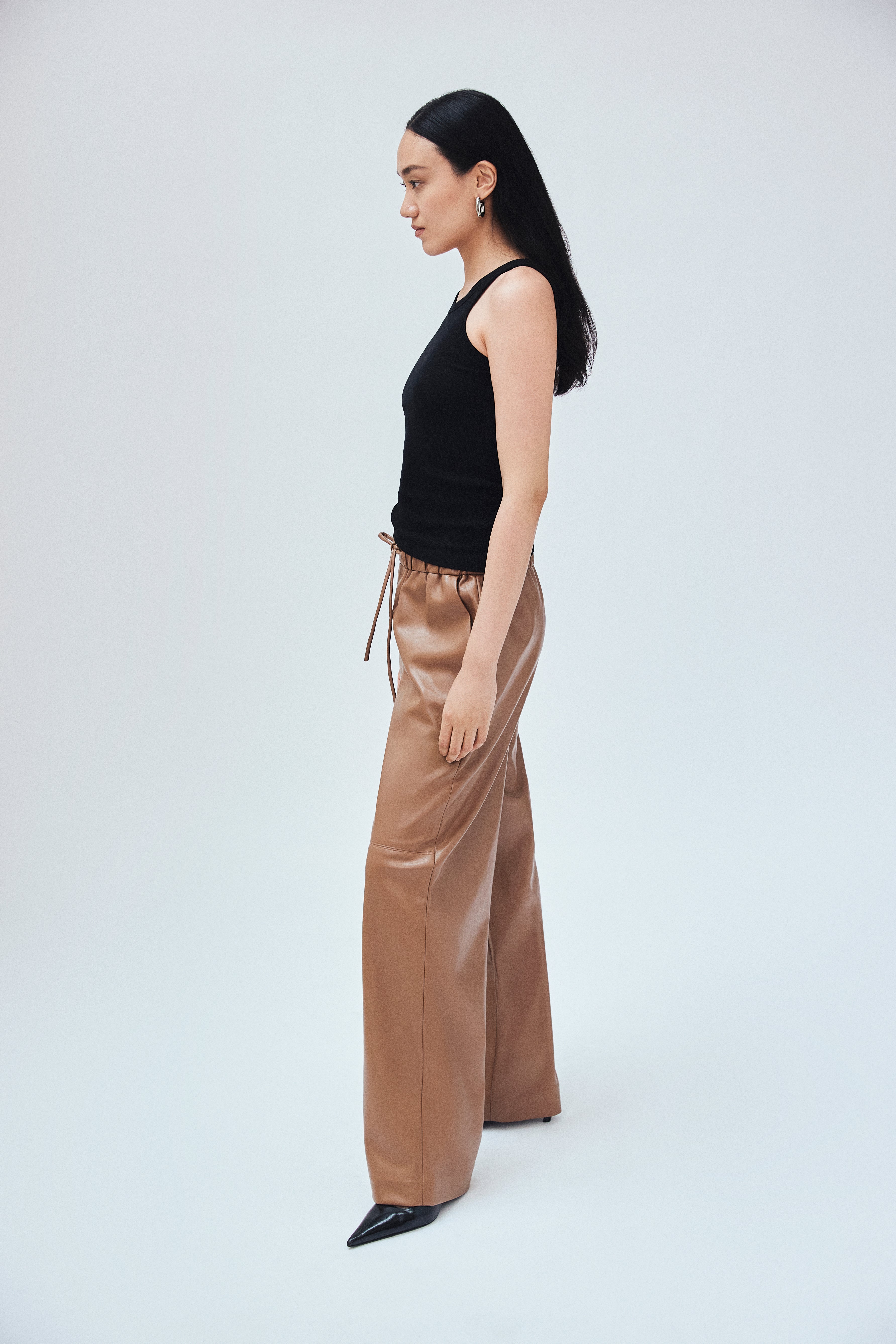 Vegan Leather Relaxed Drawstring Pant