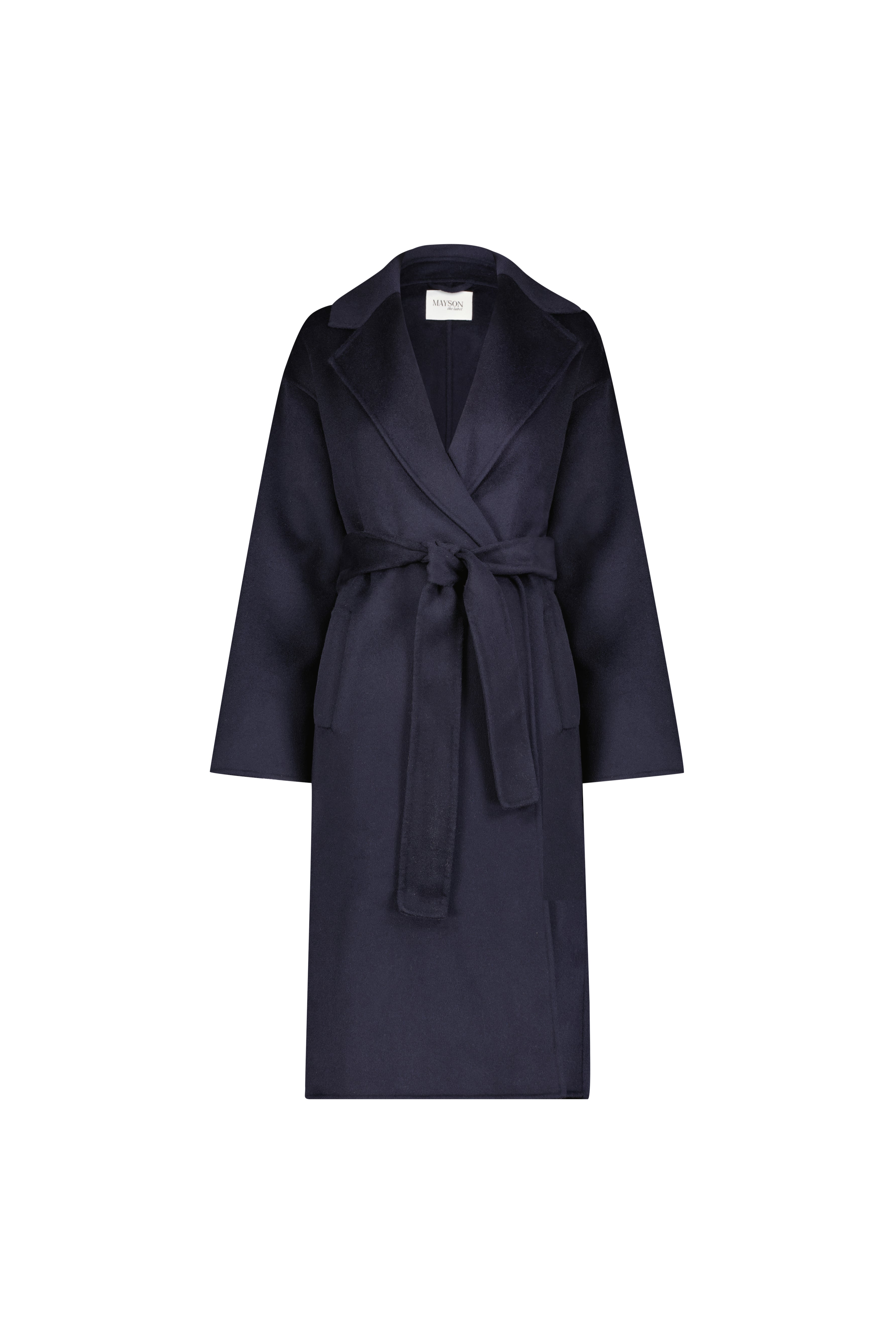 Wool Cashmere Double-Faced Wrap Coat