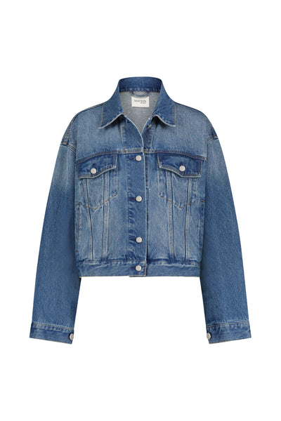 JUDYBRIDAL Oversize Denim Jacket for Women Ripped Jean Jacket Boyfriend  Long Sleeve Coat Blue M at Amazon Women's Coats Shop