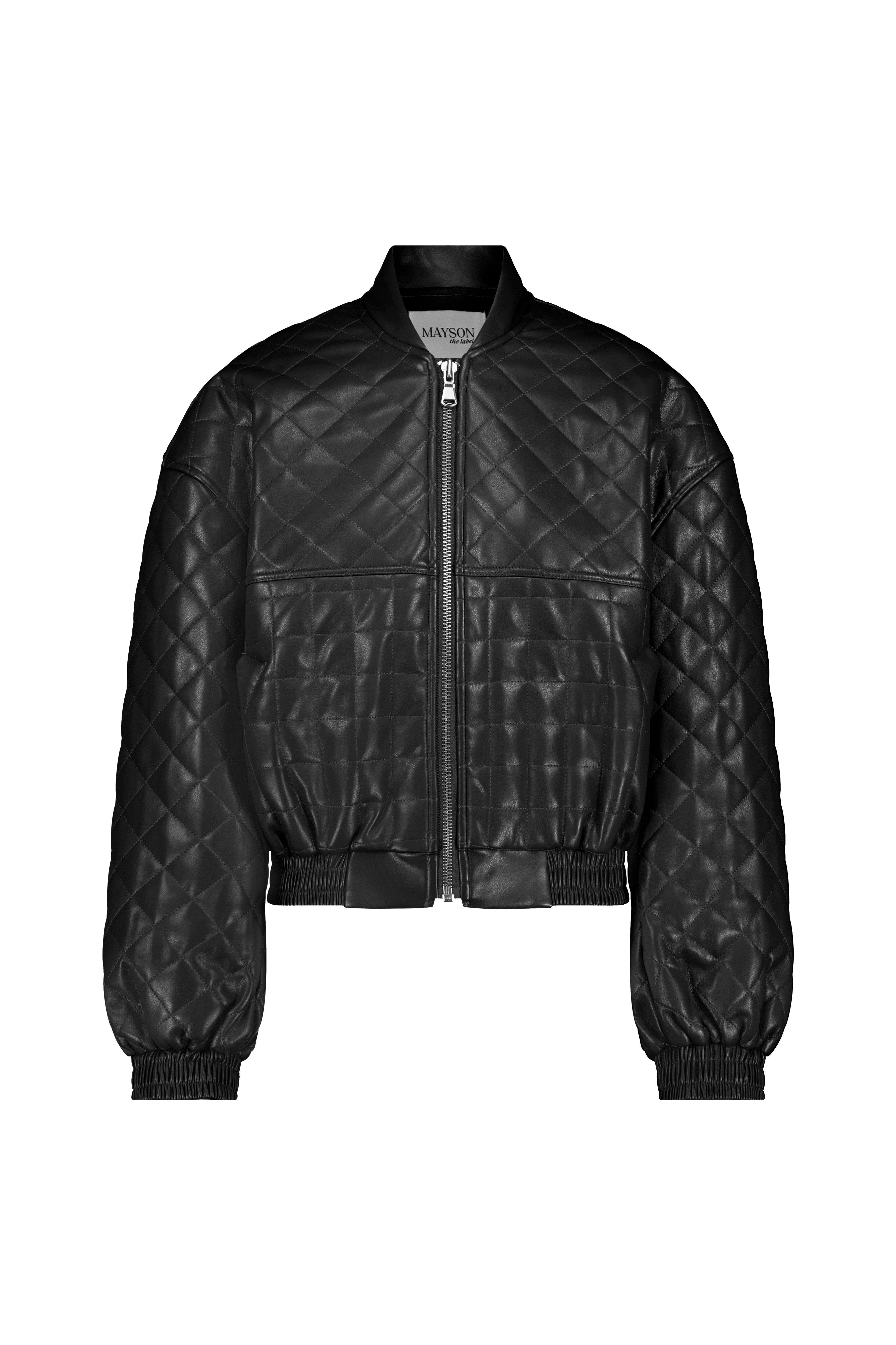 Quilted Vegan Leather Bomber Jacket MAYSON the label