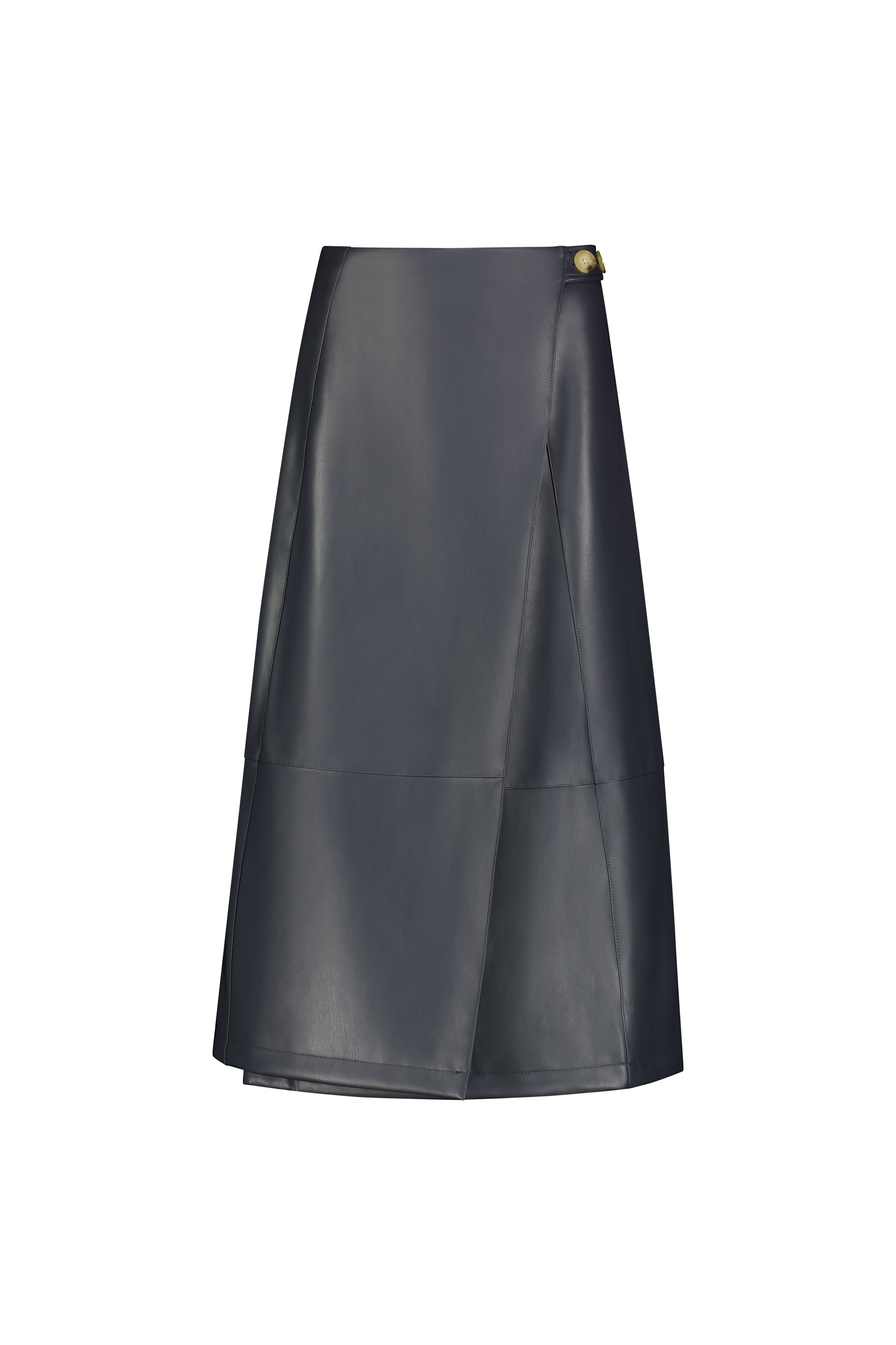 Vegan Leather Wrap Skirt